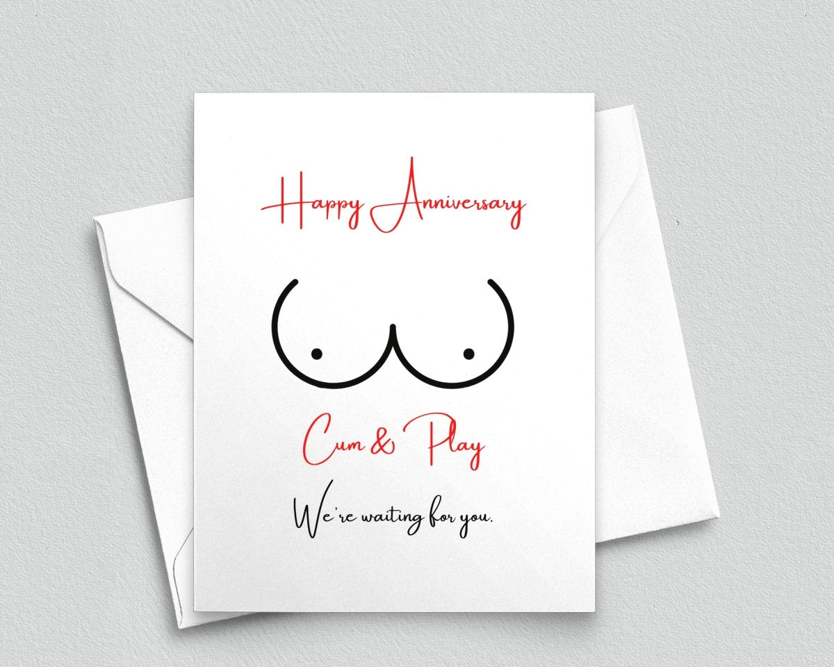 I Love You With All My Boobs Naughty Anniversary Card for Husband