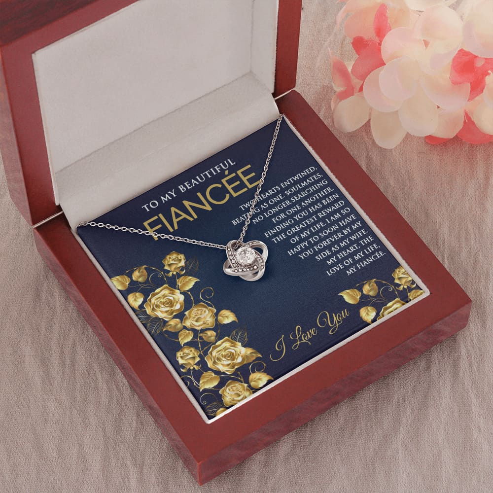 Love Knot Necklace with Message for Fiancee - Meaningful Cards