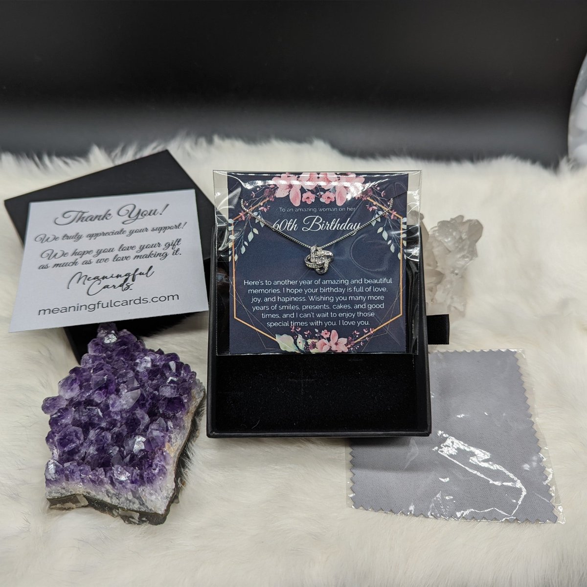 Fibromyalgia Support Gift, Chronic Fatigue Awareness, Silver CZ Necklace - Meaningful Cards