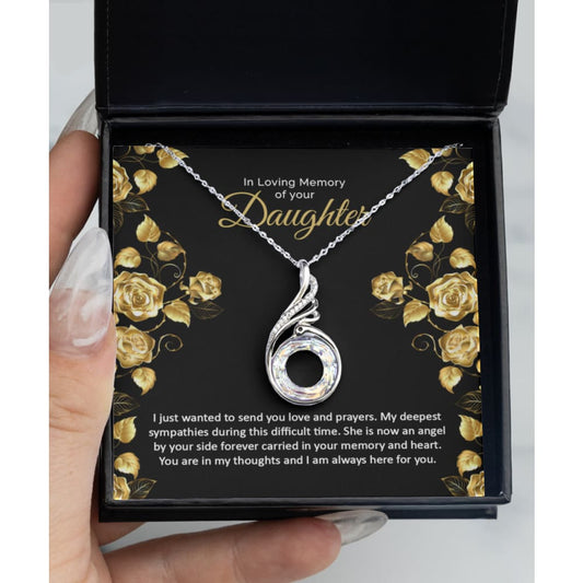 Loss of Daughter memorial grief sympathy remembrance necklace - Meaningful Cards