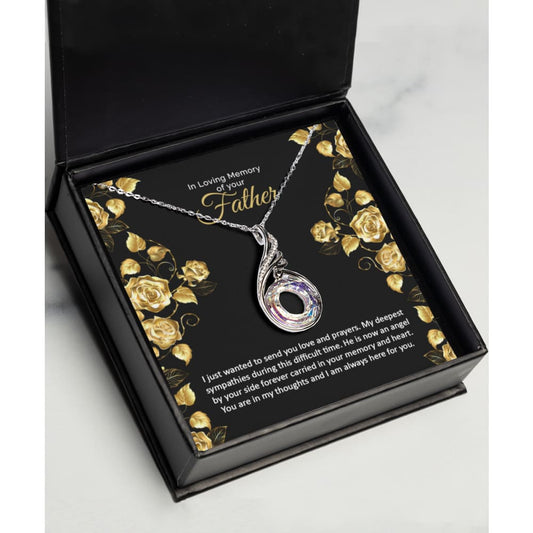 Loss of Father memorial grief sympathy remembrance necklace - Meaningful Cards