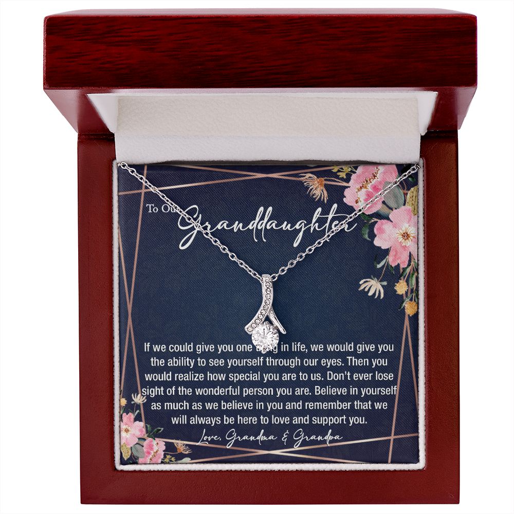 sentimental to my granddaughter gift from grandparents - alluring beauty gold necklace - Meaningful Cards