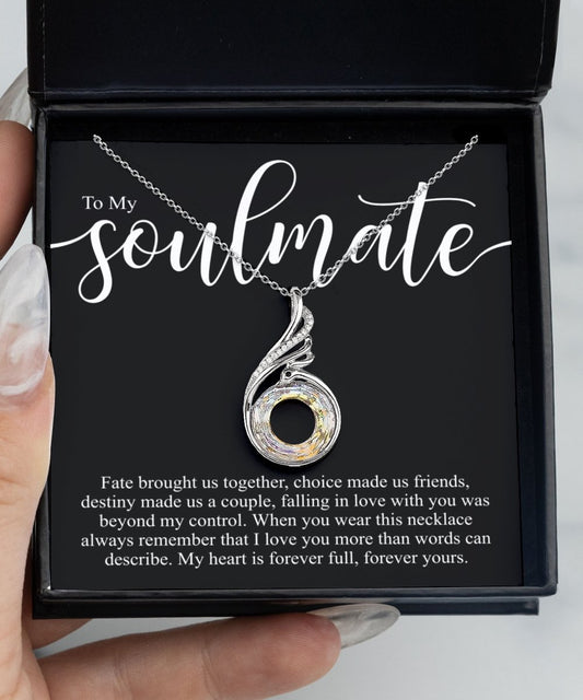 Sterling silver soulmate necklace for her anniversary - Meaningful Cards