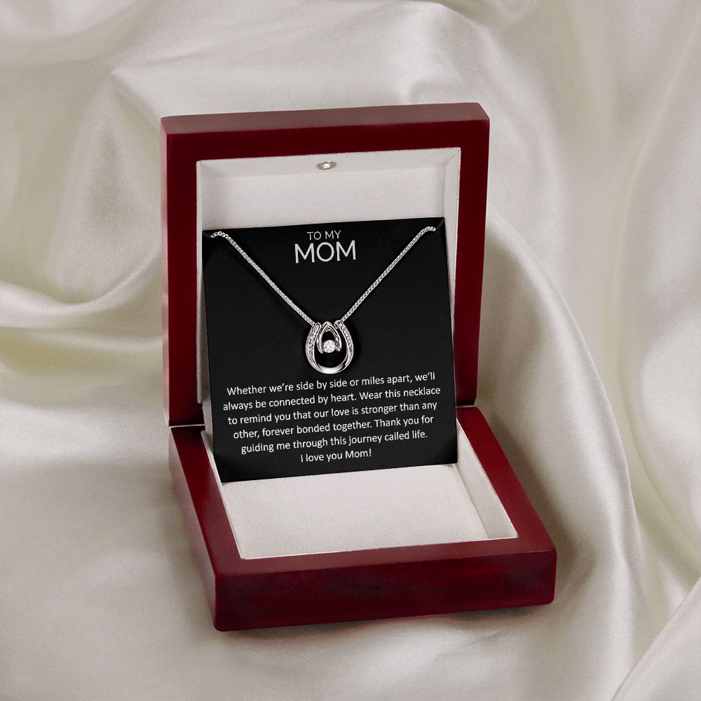 To my mom wishbone dancing cz necklace - Meaningful Cards