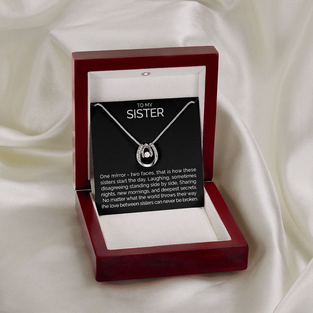 To my sister wishbone dancing cz necklace - Meaningful Cards