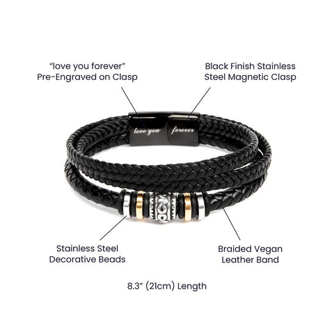 To my Husband Vegan Leather Bracelet for him