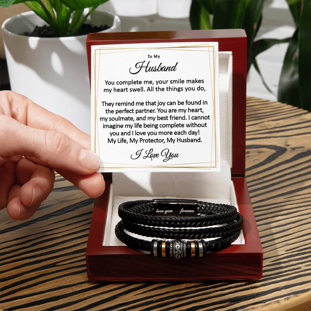 To my Husband Vegan Leather Bracelet for him