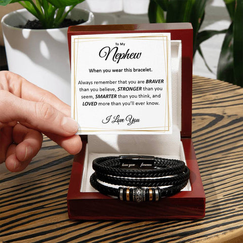 To my Nephew Vegan Leather Bracelet for Nephew