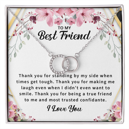 14k White Gold Necklace for Best Friend, BFF, Soul Sister - Meaningful Cards