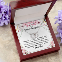 14k White Gold Necklace for Bonus Daughter, Stepdaughter - Meaningful Cards