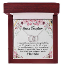 14k White Gold Necklace for Bonus Daughter, Stepdaughter - Meaningful Cards