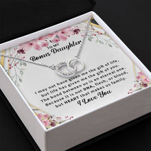 14k White Gold Necklace for Bonus Daughter, Stepdaughter - Meaningful Cards