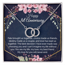 1st Anniversary Gift For Wife, Dainty Circles Necklace for Her - Meaningful Cards