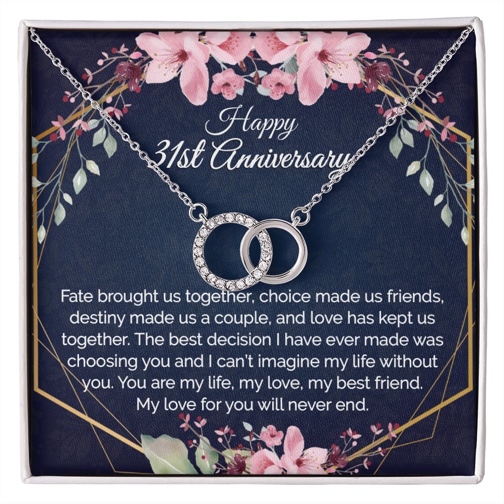 31st Anniversary Gift For Wife, Dainty Circles Necklace for Her - Meaningful Cards