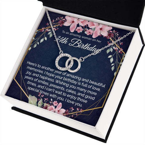 34th Birthday Gift For Her, Dainty Circles Necklace Minimalist Jewelry - Meaningful Cards