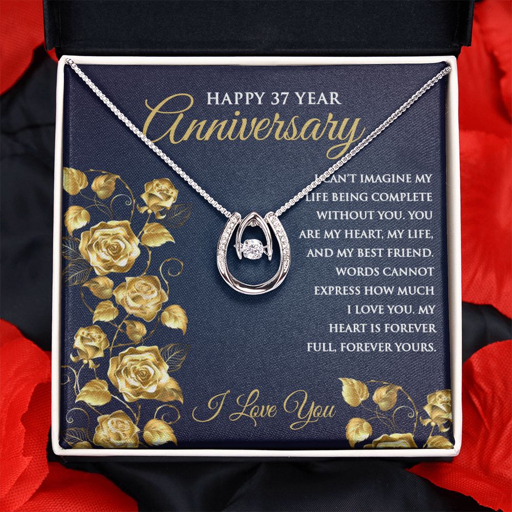 37th Wedding Anniversary Pendant Necklace for Wife - Meaningful Cards