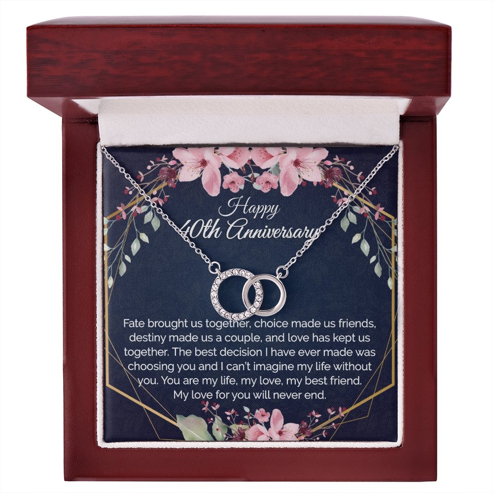 40th Anniversary Gift For Wife, Dainty Circles Necklace for Her - Meaningful Cards