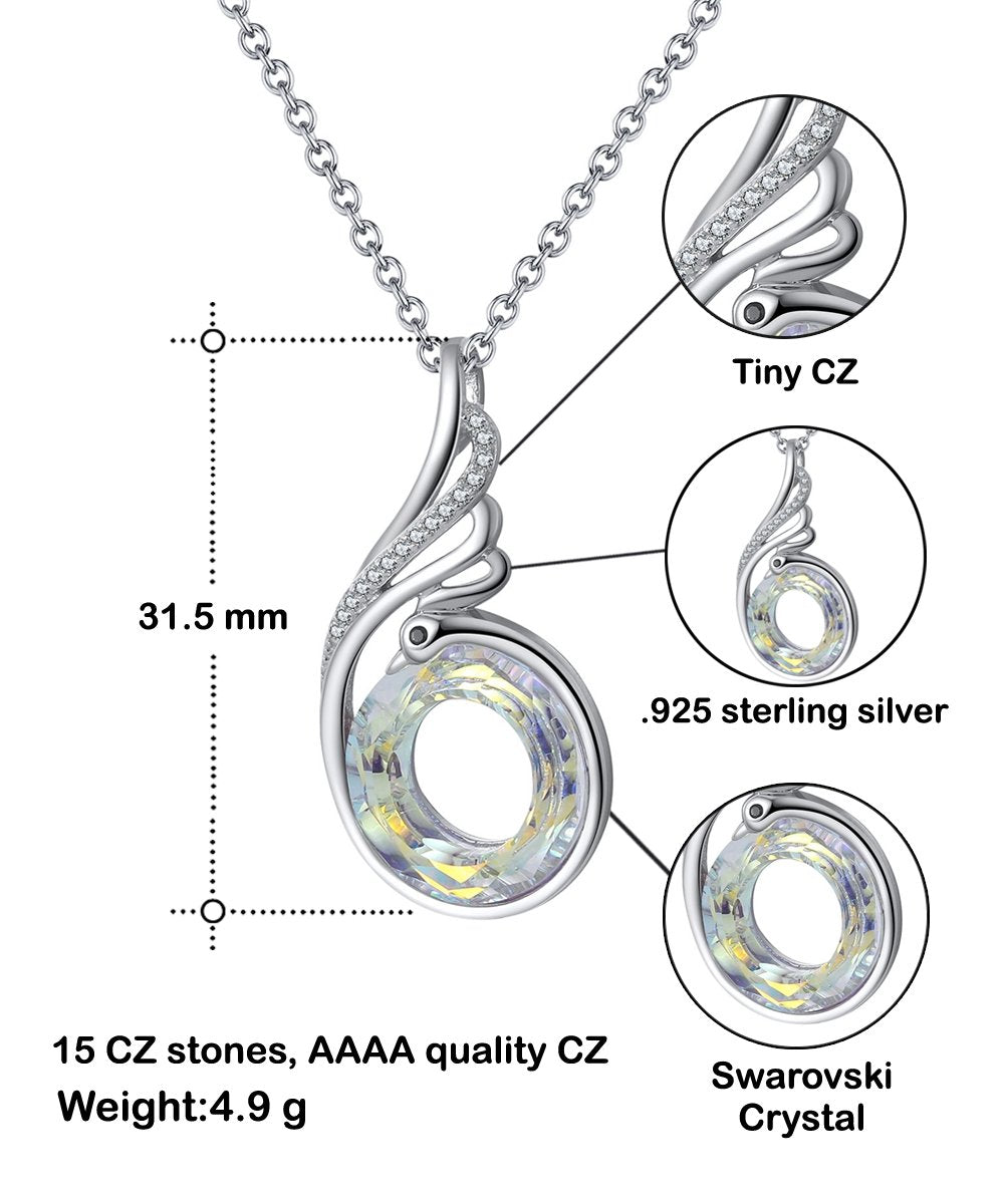 41st Birthday Sterling Silver Crystal CZ Pendant Necklace for Women - Meaningful Cards