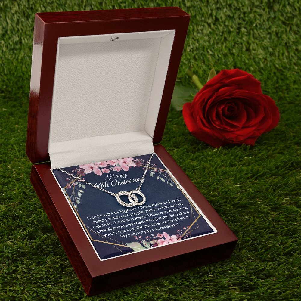 44th Anniversary Gift For Wife, Dainty Circles Necklace for Her - Meaningful Cards