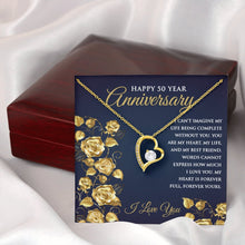 50th Wedding Anniversary Heart Pendant Necklace for Wife Anniversary Gift for Her - Meaningful Cards