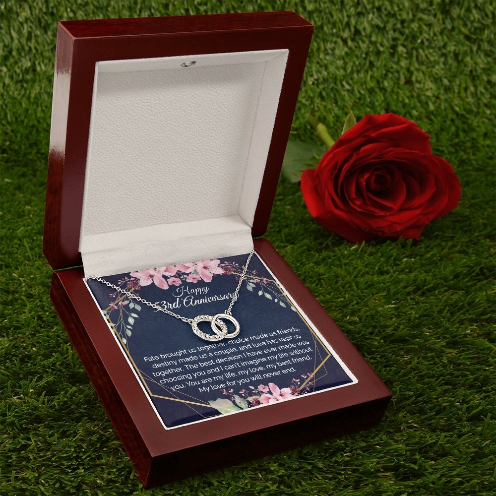 53rd Anniversary Gift For Wife, Dainty Circles Necklace for Her - Meaningful Cards