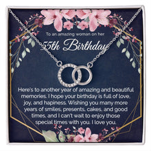 55th Birthday Gift For Her, Dainty Circles Necklace Minimalist Jewelry - Meaningful Cards