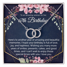 67th Birthday Gift For Her, Dainty Circles Necklace Minimalist Jewelry - Meaningful Cards