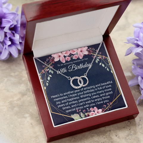 68th Birthday Gift For Her, Dainty Circles Necklace Minimalist Jewelry - Meaningful Cards