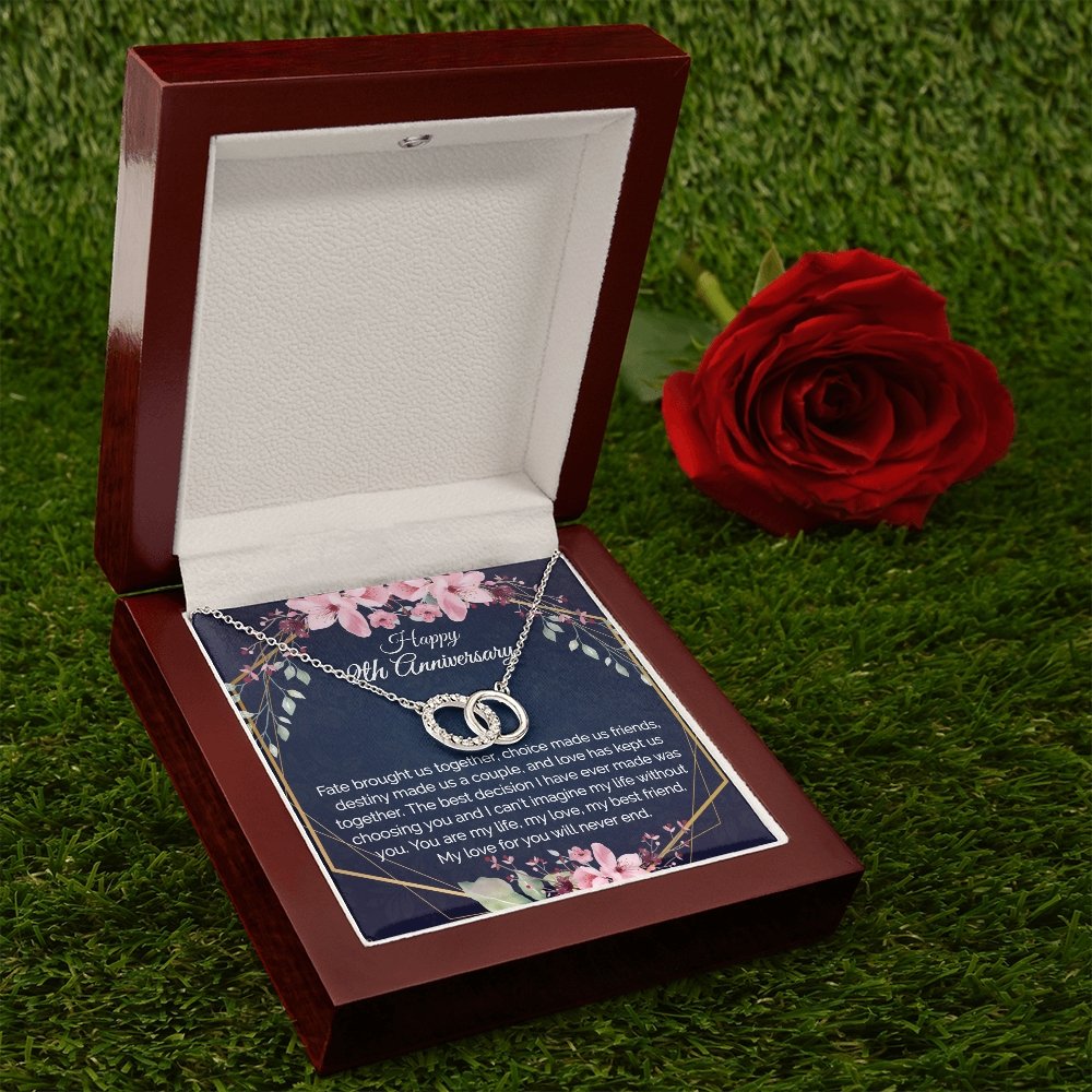 9th Anniversary Gift For Wife, Dainty Circles Necklace for Her - Meaningful Cards