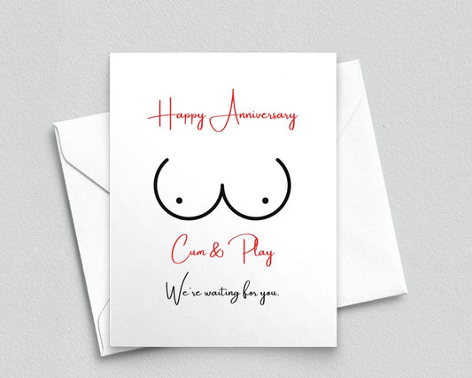 Anniversary Boobs Card, Naughty Wedding Anniversary Card - Meaningful Cards