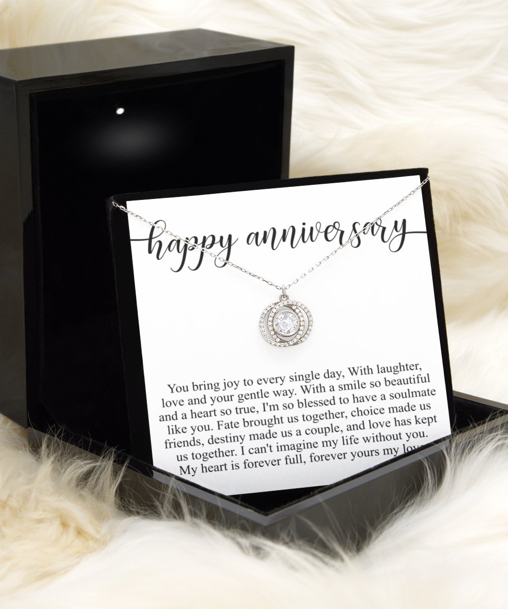 Anniversary Gift For Wife, Sterling Silver Anniversary Necklace For Her, Anniversary Jewelry Dainty Silver Necklace for Women - Meaningful Cards