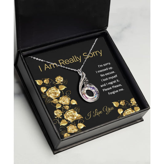 Apology "I am Really Sorry" Necklace For Her - Meaningful Cards