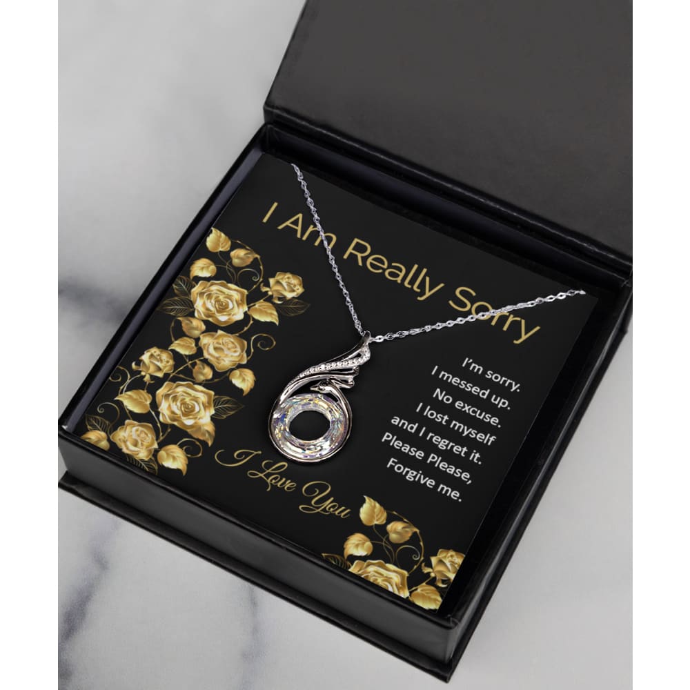 Apology "I am Really Sorry" Necklace For Her - Meaningful Cards