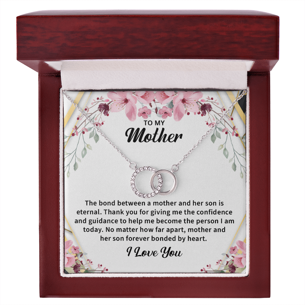 Mother Son 14k White Gold Necklace from Son Dainty Jewelry