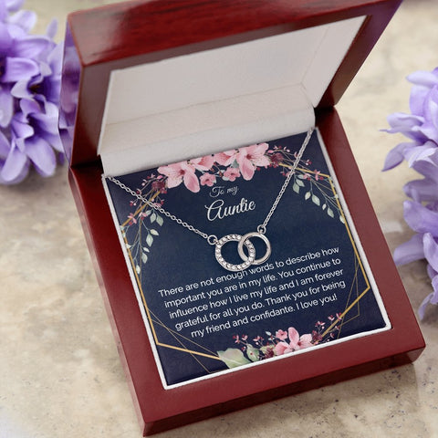 Aunt Jewelry Dainty Circles Necklace Interlocking Hoops - Meaningful Cards