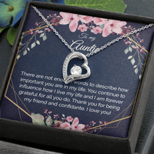 Auntie Gift - Heart Pendant CZ Necklace Minimalist Jewelry - Meaningful Cards