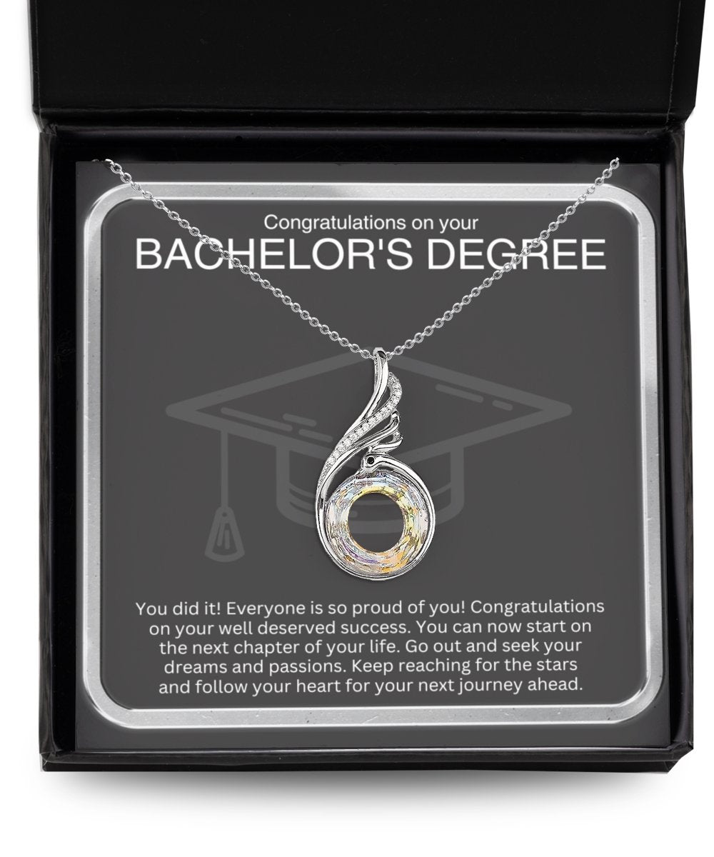 Bachelor's degree graduation necklace for her - ba, bs graduation gifts, congratulations grad card, happy graduation card - Meaningful Cards