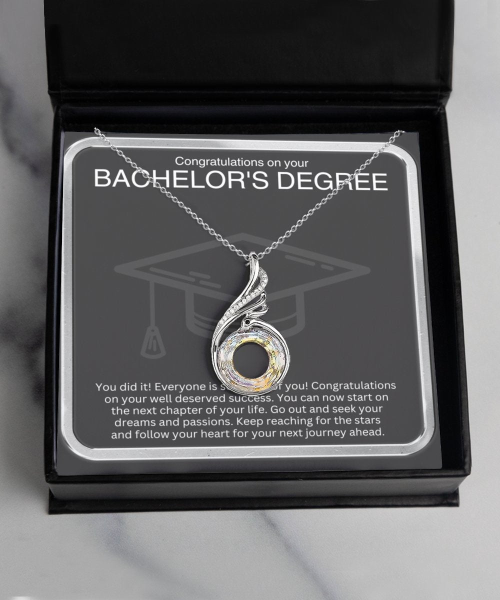 Bachelor's degree graduation necklace for her - ba, bs graduation gifts, congratulations grad card, happy graduation card - Meaningful Cards