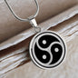 BDSM pendant necklace, Triskele jewelry, Triskelion bdsm engraving - Meaningful Cards