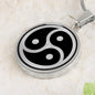 BDSM pendant necklace, Triskele jewelry, Triskelion bdsm engraving - Meaningful Cards
