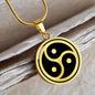 BDSM pendant necklace, Triskele jewelry, Triskelion bdsm engraving - Meaningful Cards