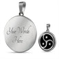 BDSM pendant necklace, Triskele jewelry, Triskelion bdsm engraving - Meaningful Cards