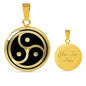 BDSM pendant necklace, Triskele jewelry, Triskelion bdsm engraving - Meaningful Cards