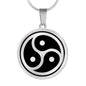 BDSM pendant necklace, Triskele jewelry, Triskelion bdsm engraving - Meaningful Cards