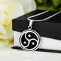 BDSM pendant necklace, Triskele jewelry, Triskelion bdsm engraving - Meaningful Cards