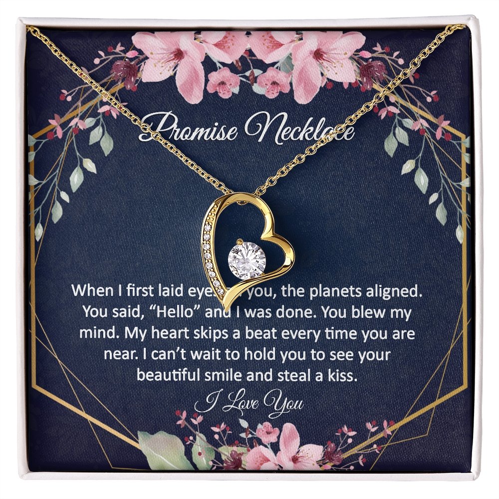 Be My Girlfriend Anniversary Heart Pendant Promise Necklace - Meaningful Cards