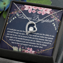 Bonus Daughter Gift - Heart Pendant CZ Necklace Minimalist Jewelry - Meaningful Cards
