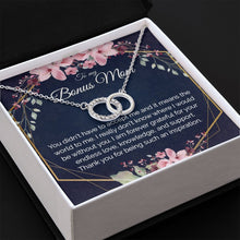 Bonus Mom Jewelry Dainty Circles Necklace Interlocking Hoops - Meaningful Cards