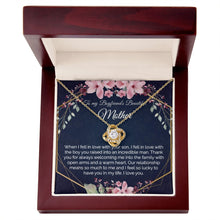 Boyfriend Mom Gift - Gold Pendant CZ Necklace 18k Gold Love Knot - Meaningful Cards