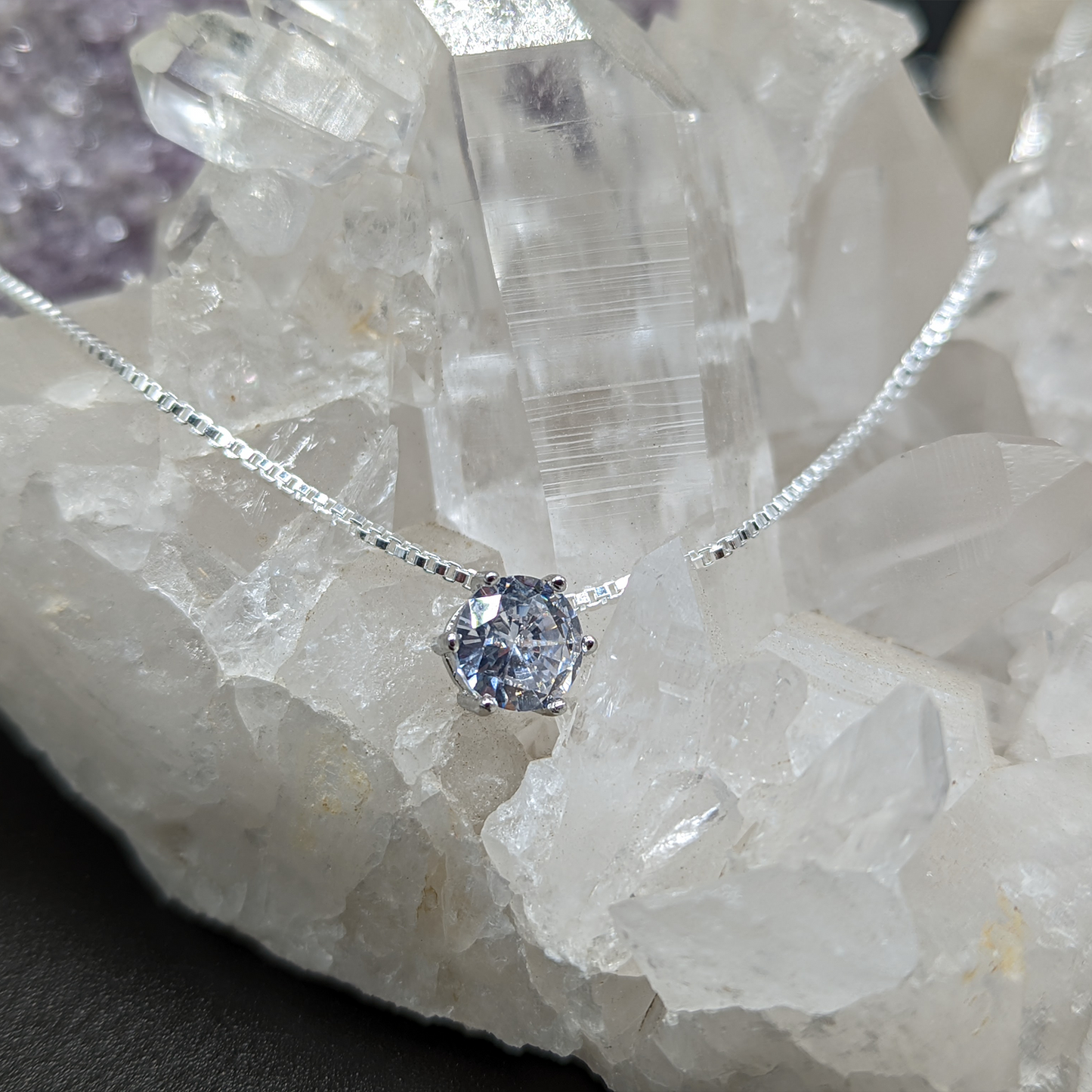 ALS Support Gift, Lou Gehrigs Disease, Silver CZ Necklace